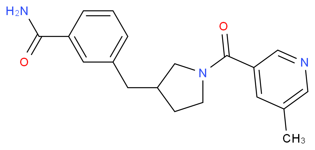 3-({1-[(5-methylpyridin-3-yl)carbonyl]pyrrolidin-3-yl}methyl)benzamide_Molecular_structure_CAS_)