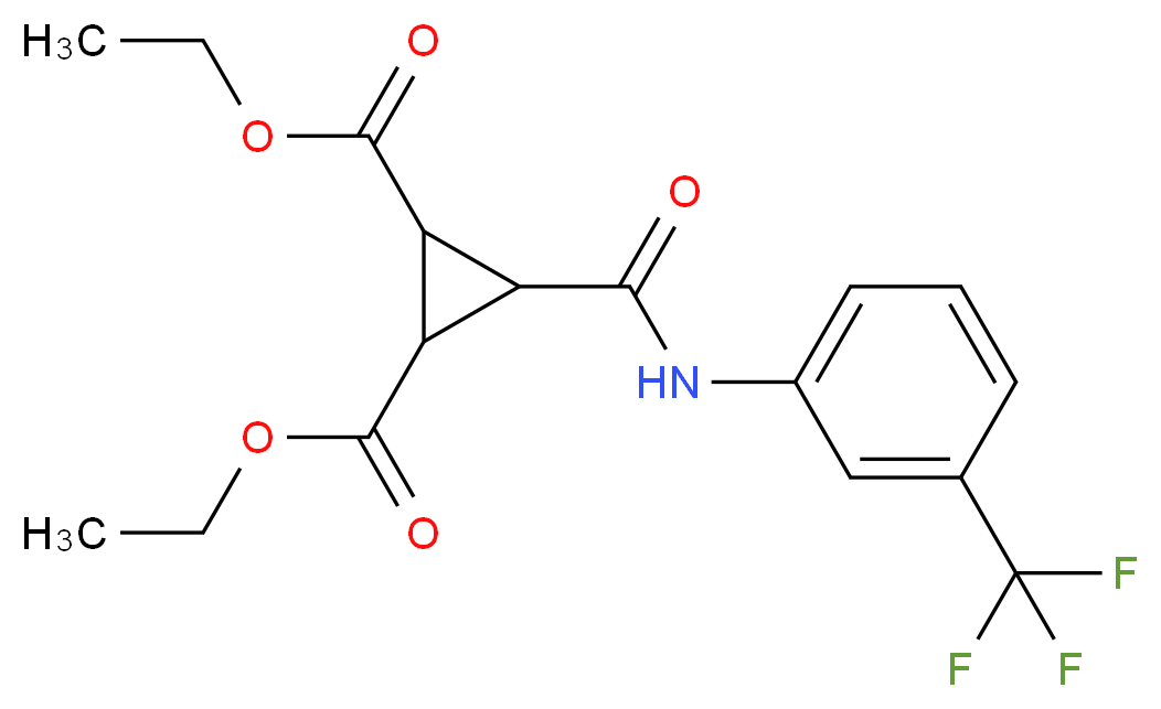 Diethyl 3-{[3-(trifluoromethyl)phenyl]carbamoyl}-1,2-cyclopropanedicarboxylate 97%_Molecular_structure_CAS_)