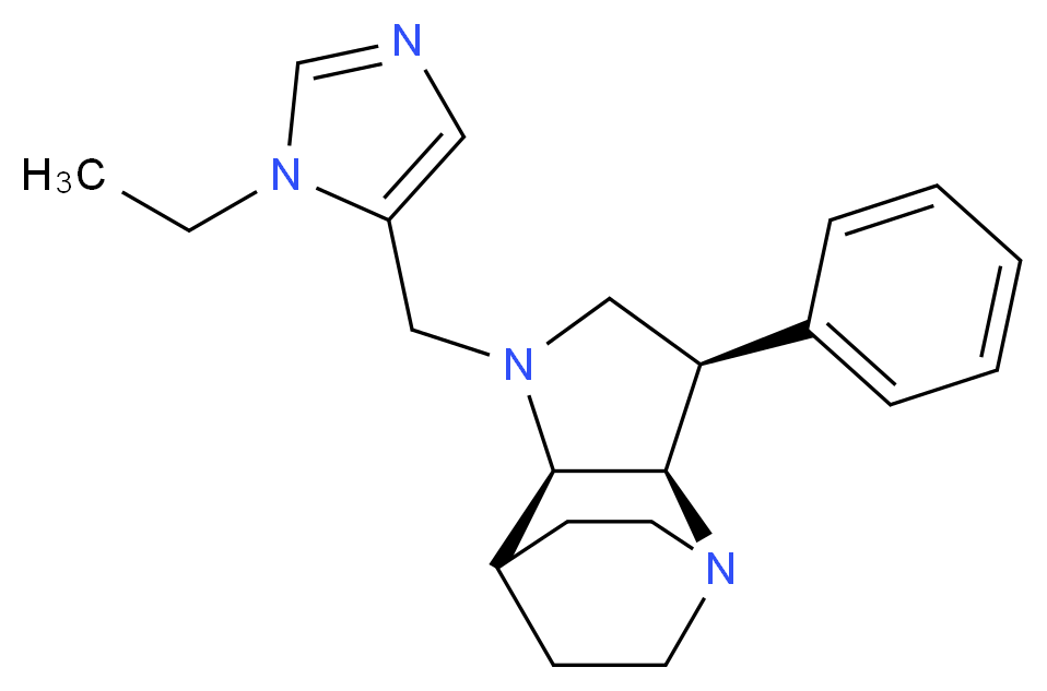 (3R*,3aR*,7aR*)-1-[(1-ethyl-1H-imidazol-5-yl)methyl]-3-phenyloctahydro-4,7-ethanopyrrolo[3,2-b]pyridine_Molecular_structure_CAS_)