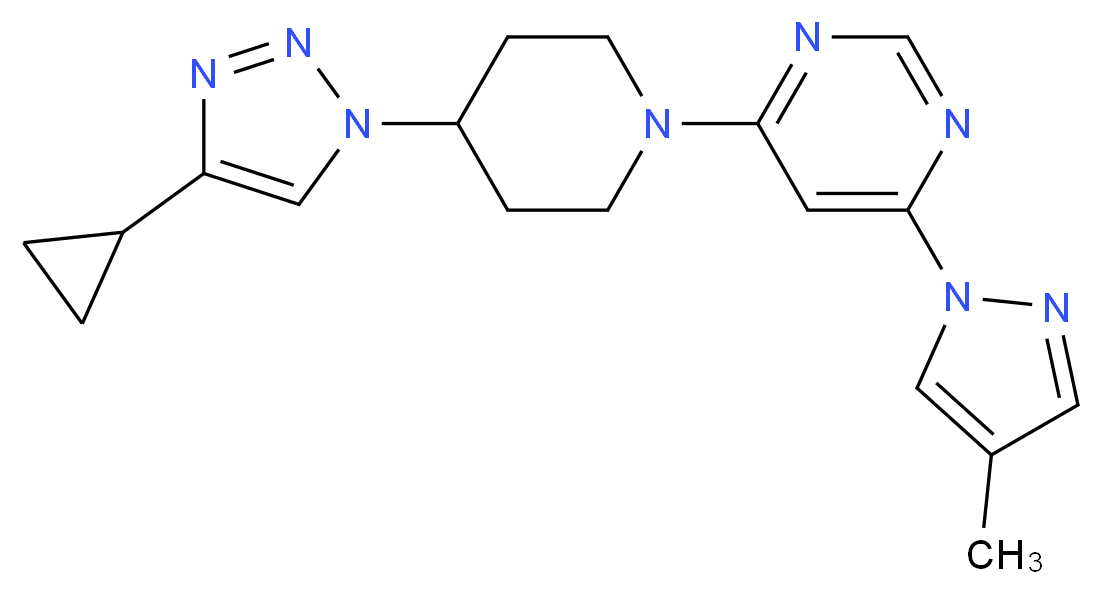 4-[4-(4-cyclopropyl-1H-1,2,3-triazol-1-yl)piperidin-1-yl]-6-(4-methyl-1H-pyrazol-1-yl)pyrimidine_Molecular_structure_CAS_)