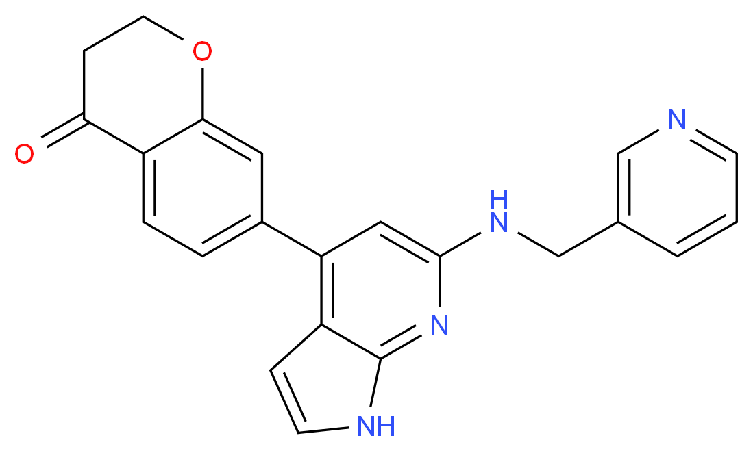 7-{6-[(pyridin-3-ylmethyl)amino]-1H-pyrrolo[2,3-b]pyridin-4-yl}-2,3-dihydro-4H-chromen-4-one_Molecular_structure_CAS_)