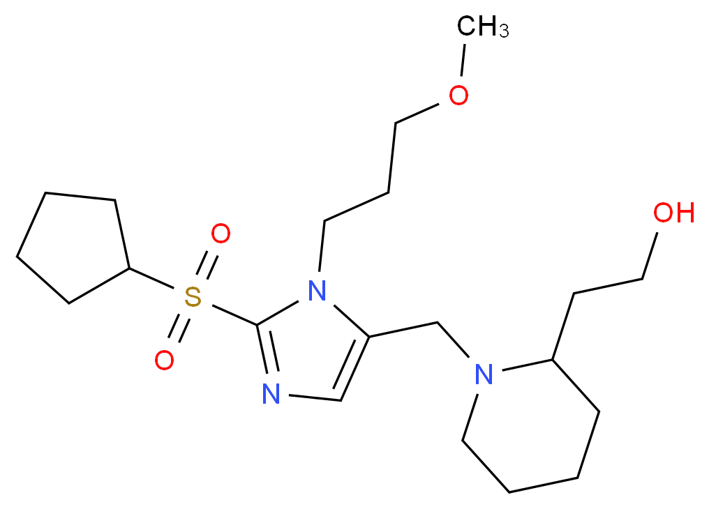 2-(1-{[2-(cyclopentylsulfonyl)-1-(3-methoxypropyl)-1H-imidazol-5-yl]methyl}-2-piperidinyl)ethanol_Molecular_structure_CAS_)