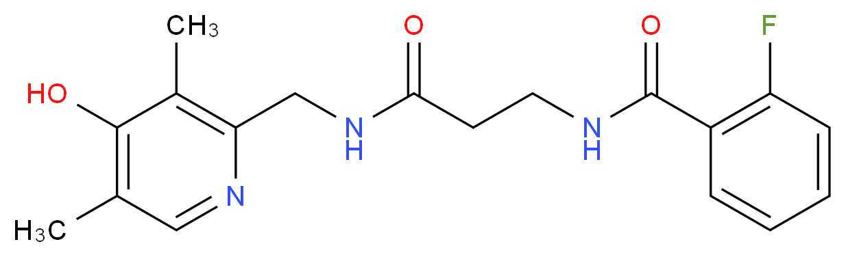 2-fluoro-N-(3-{[(4-hydroxy-3,5-dimethylpyridin-2-yl)methyl]amino}-3-oxopropyl)benzamide_Molecular_structure_CAS_)