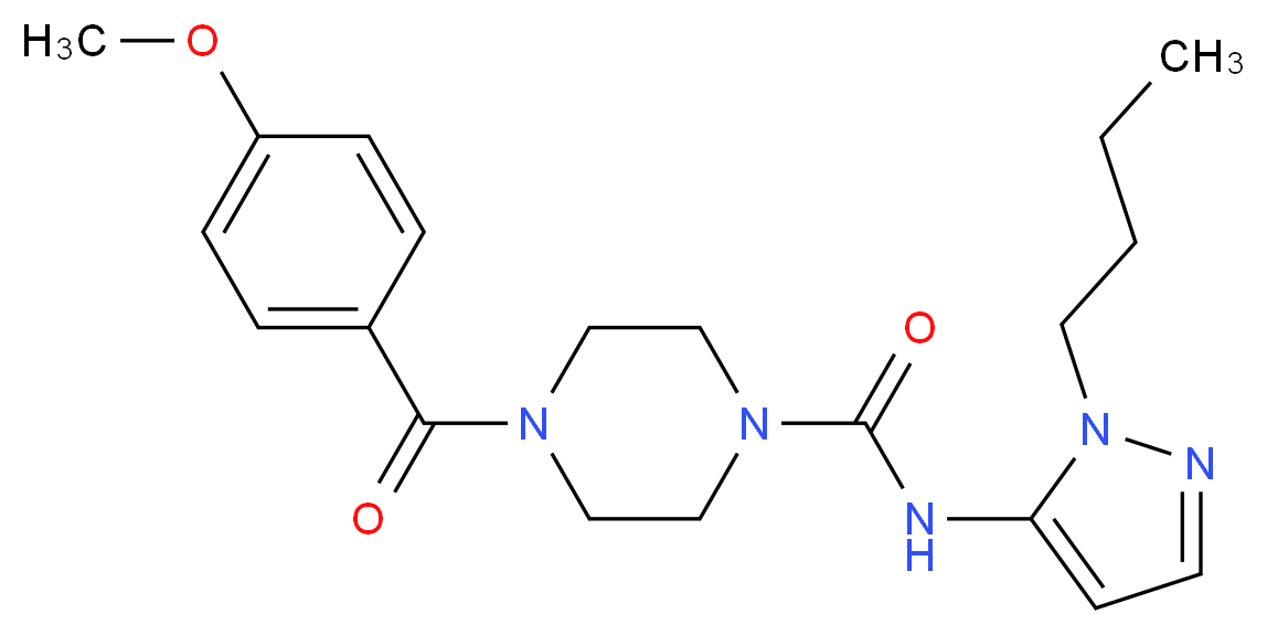 N-(1-butyl-1H-pyrazol-5-yl)-4-(4-methoxybenzoyl)piperazine-1-carboxamide_Molecular_structure_CAS_)