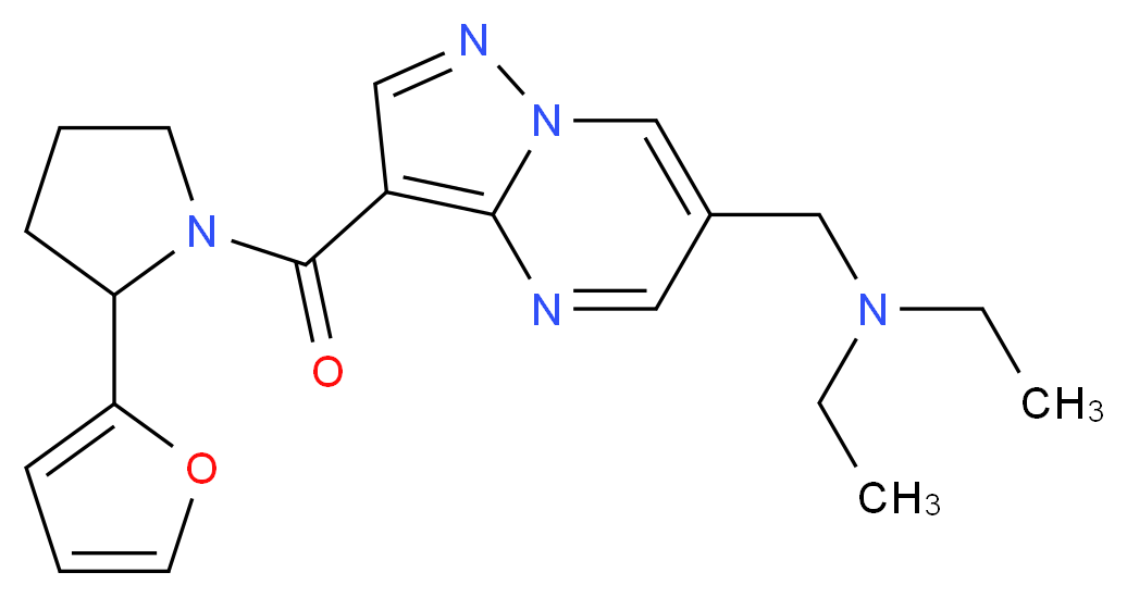 N-ethyl-N-[(3-{[2-(2-furyl)pyrrolidin-1-yl]carbonyl}pyrazolo[1,5-a]pyrimidin-6-yl)methyl]ethanamine_Molecular_structure_CAS_)