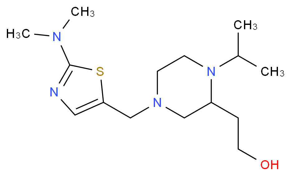 2-(4-{[2-(dimethylamino)-1,3-thiazol-5-yl]methyl}-1-isopropyl-2-piperazinyl)ethanol_Molecular_structure_CAS_)