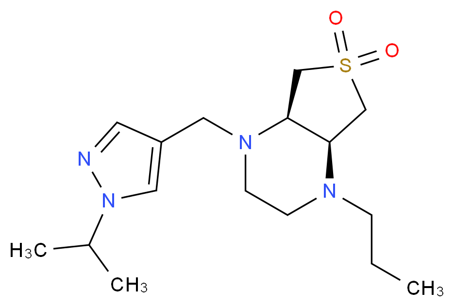 (4aS*,7aR*)-1-[(1-isopropyl-1H-pyrazol-4-yl)methyl]-4-propyloctahydrothieno[3,4-b]pyrazine 6,6-dioxide_Molecular_structure_CAS_)