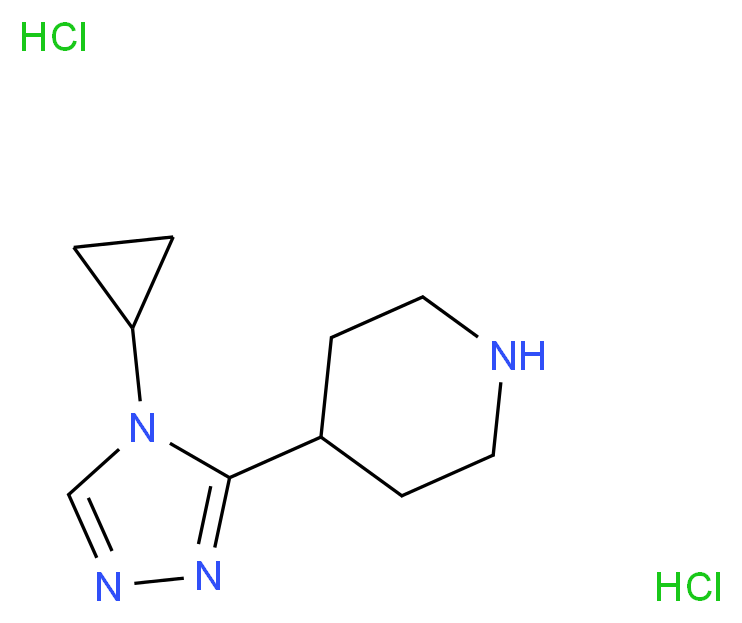 4-(4-cyclopropyl-4H-1,2,4-triazol-3-yl)piperidine dihydrochloride_Molecular_structure_CAS_)