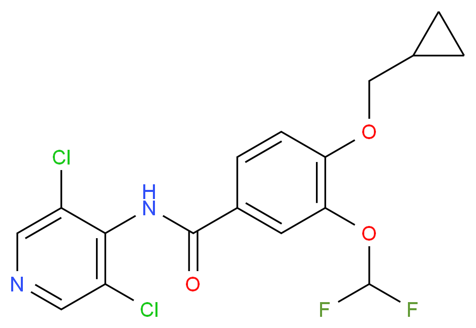 4-(Cyclopropylmethoxy)-3-(difluoromethoxy) Roflumilast_Molecular_structure_CAS_162401-43-6)