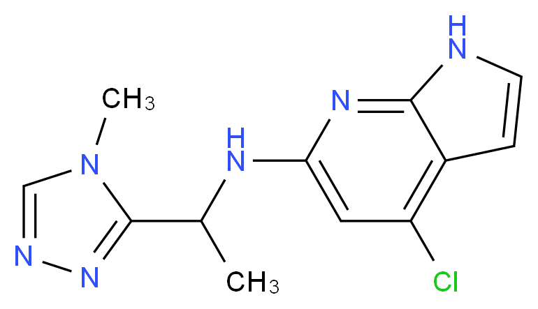 4-chloro-N-[1-(4-methyl-4H-1,2,4-triazol-3-yl)ethyl]-1H-pyrrolo[2,3-b]pyridin-6-amine_Molecular_structure_CAS_)