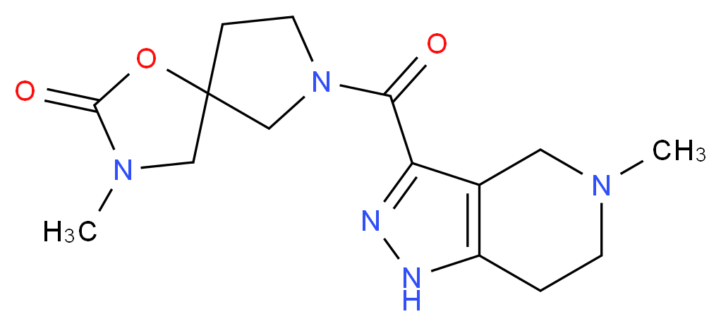 3-methyl-7-[(5-methyl-4,5,6,7-tetrahydro-1H-pyrazolo[4,3-c]pyridin-3-yl)carbonyl]-1-oxa-3,7-diazaspiro[4.4]nonan-2-one_Molecular_structure_CAS_)