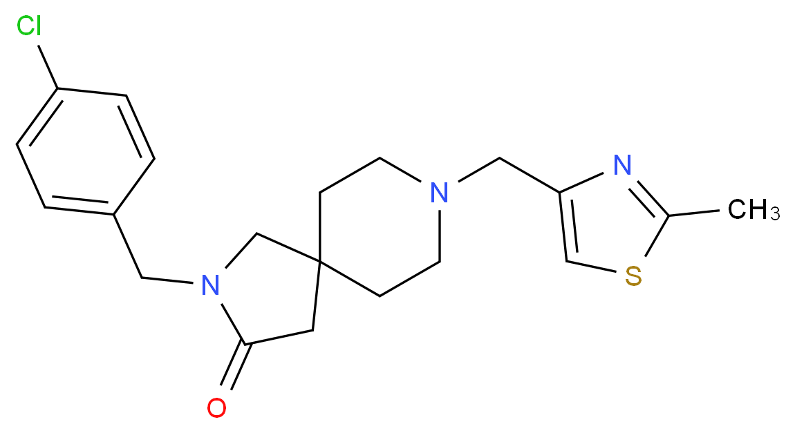 2-(4-chlorobenzyl)-8-[(2-methyl-1,3-thiazol-4-yl)methyl]-2,8-diazaspiro[4.5]decan-3-one_Molecular_structure_CAS_)