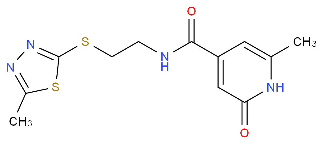 6-methyl-N-{2-[(5-methyl-1,3,4-thiadiazol-2-yl)thio]ethyl}-2-oxo-1,2-dihydropyridine-4-carboxamide_Molecular_structure_CAS_)