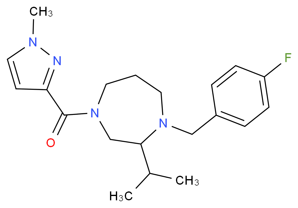 1-(4-fluorobenzyl)-2-isopropyl-4-[(1-methyl-1H-pyrazol-3-yl)carbonyl]-1,4-diazepane_Molecular_structure_CAS_)