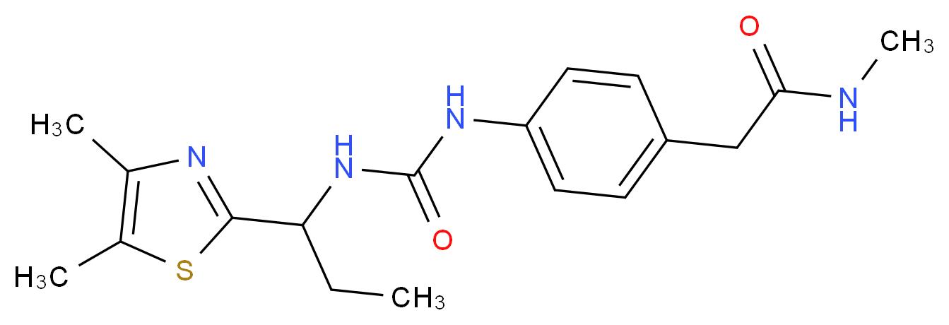 2-{4-[({[1-(4,5-dimethyl-1,3-thiazol-2-yl)propyl]amino}carbonyl)amino]phenyl}-N-methylacetamide_Molecular_structure_CAS_)
