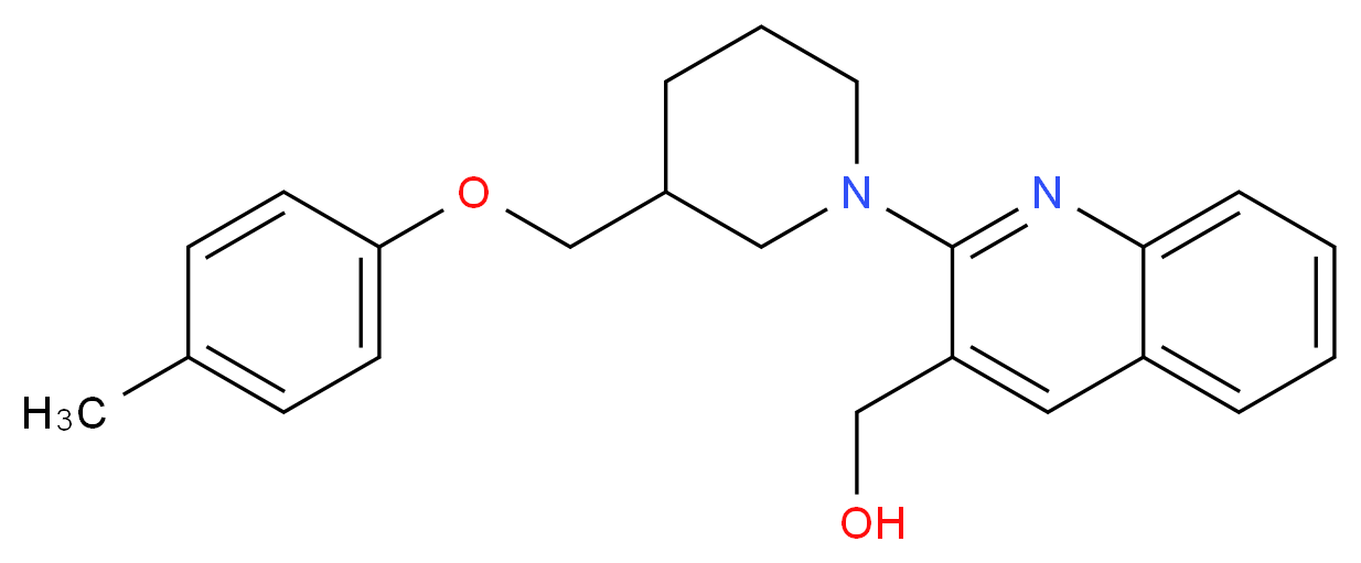 (2-{3-[(4-methylphenoxy)methyl]-1-piperidinyl}-3-quinolinyl)methanol_Molecular_structure_CAS_)