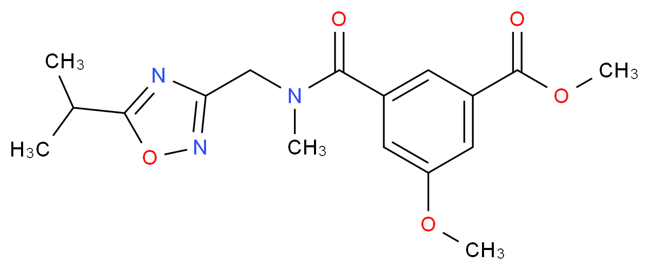 methyl 3-{[[(5-isopropyl-1,2,4-oxadiazol-3-yl)methyl](methyl)amino]carbonyl}-5-methoxybenzoate_Molecular_structure_CAS_)