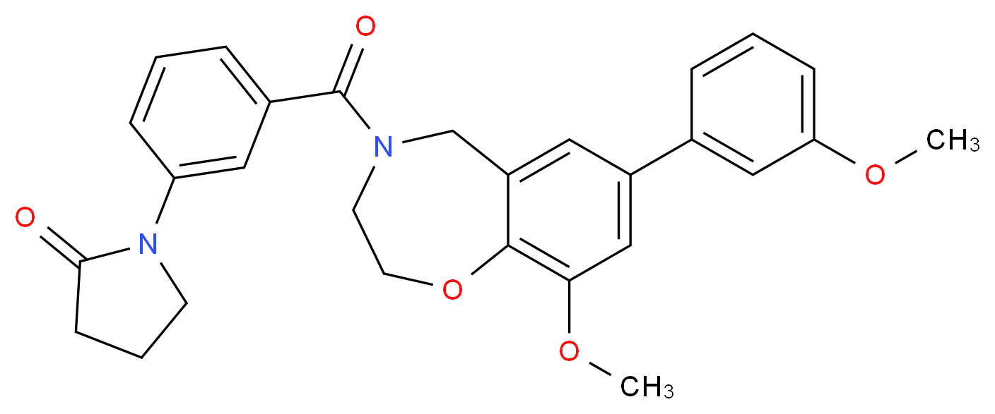 1-(3-{[9-methoxy-7-(3-methoxyphenyl)-2,3-dihydro-1,4-benzoxazepin-4(5H)-yl]carbonyl}phenyl)-2-pyrrolidinone_Molecular_structure_CAS_)