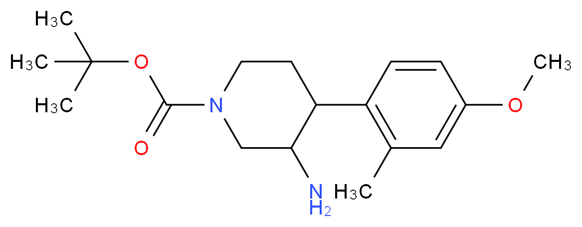 tert-butyl 3-amino-4-(4-methoxy-2-methylphenyl)piperidine-1-carboxylate_Molecular_structure_CAS_)