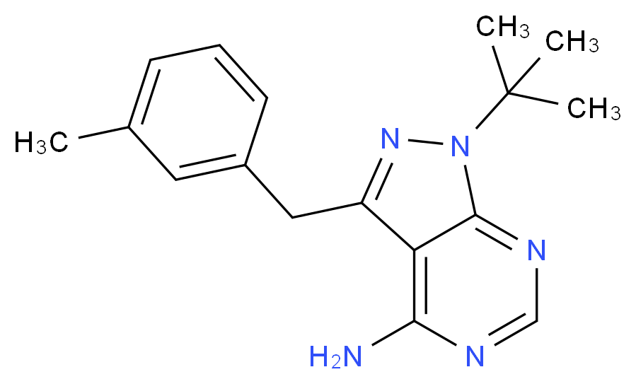 4-Amino-1-tert-butyl-3-(3-methylbenzyl)pyrazolo[3,4-d]pyrimidine_Molecular_structure_CAS_956025-83-5)