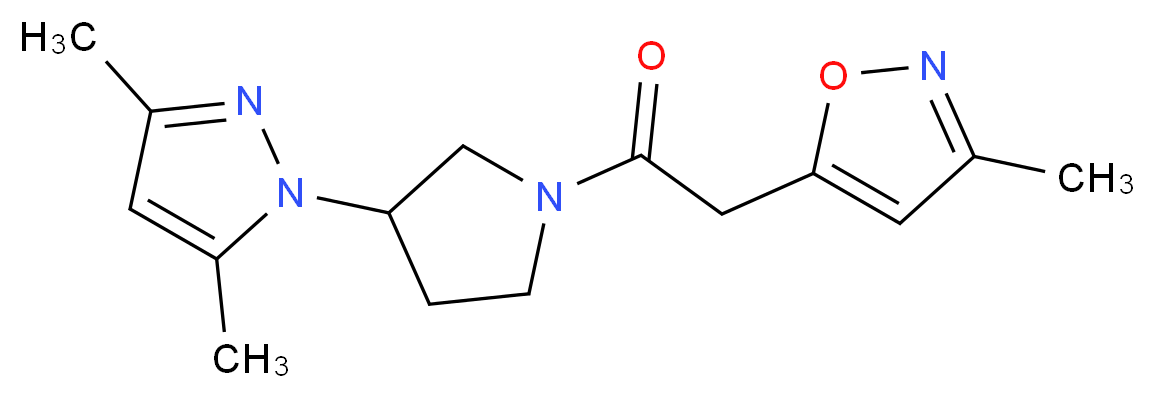 5-{2-[3-(3,5-dimethyl-1H-pyrazol-1-yl)-1-pyrrolidinyl]-2-oxoethyl}-3-methylisoxazole_Molecular_structure_CAS_)