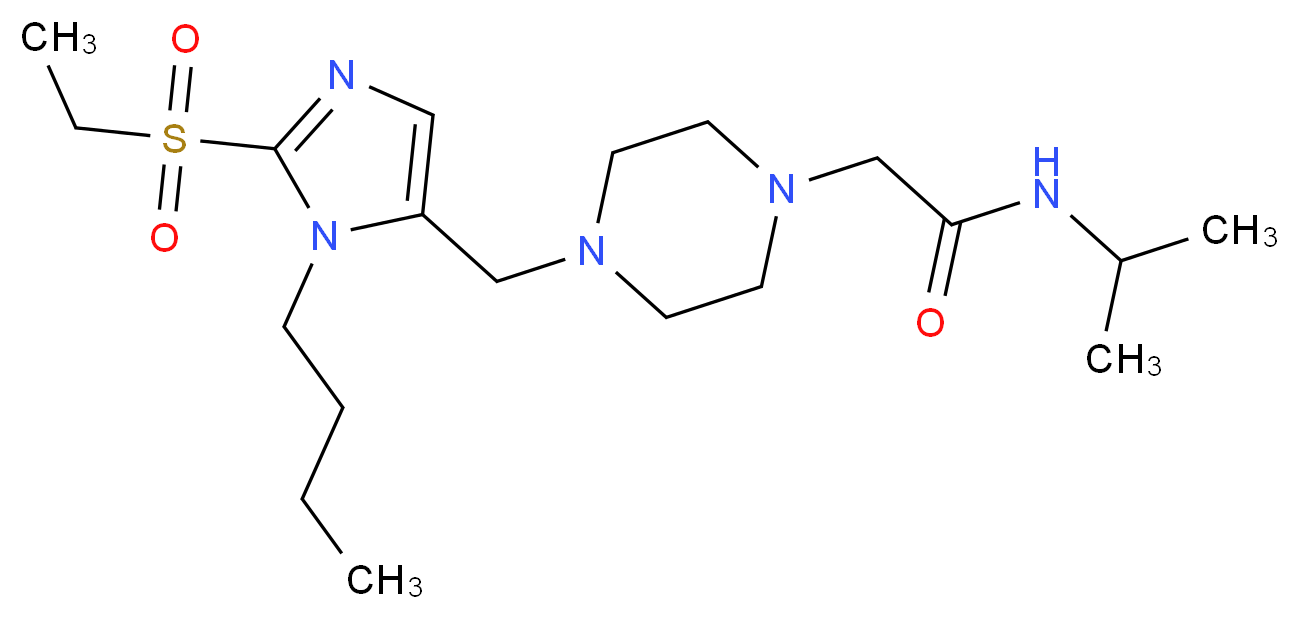 2-(4-{[1-butyl-2-(ethylsulfonyl)-1H-imidazol-5-yl]methyl}-1-piperazinyl)-N-isopropylacetamide_Molecular_structure_CAS_)