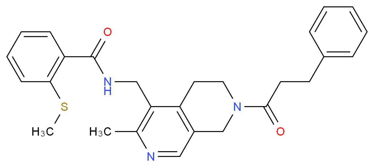N-{[3-methyl-7-(3-phenylpropanoyl)-5,6,7,8-tetrahydro-2,7-naphthyridin-4-yl]methyl}-2-(methylthio)benzamide_Molecular_structure_CAS_)