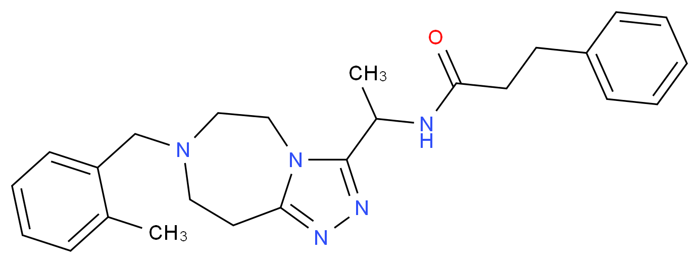N-{1-[7-(2-methylbenzyl)-6,7,8,9-tetrahydro-5H-[1,2,4]triazolo[4,3-d][1,4]diazepin-3-yl]ethyl}-3-phenylpropanamide_Molecular_structure_CAS_)