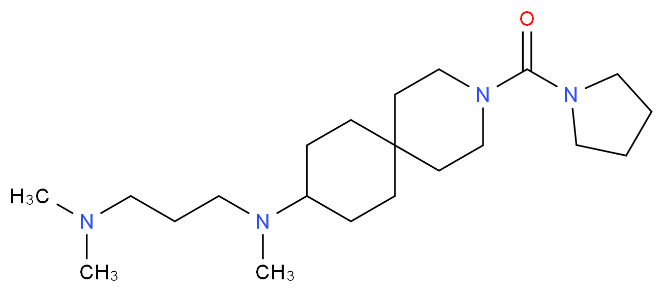 N,N,N'-trimethyl-N'-[3-(pyrrolidin-1-ylcarbonyl)-3-azaspiro[5.5]undec-9-yl]propane-1,3-diamine_Molecular_structure_CAS_)