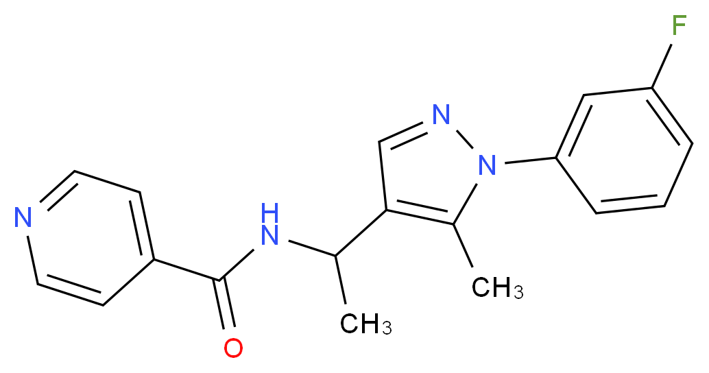 N-{1-[1-(3-fluorophenyl)-5-methyl-1H-pyrazol-4-yl]ethyl}isonicotinamide_Molecular_structure_CAS_)