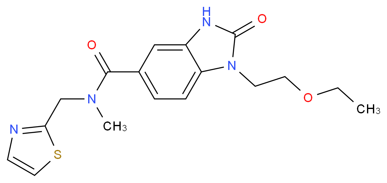 1-(2-ethoxyethyl)-N-methyl-2-oxo-N-(1,3-thiazol-2-ylmethyl)-2,3-dihydro-1H-benzimidazole-5-carboxamide_Molecular_structure_CAS_)