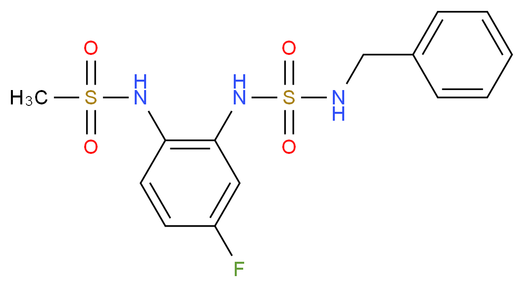 N-(2-{[(benzylamino)sulfonyl]amino}-4-fluorophenyl)methanesulfonamide_Molecular_structure_CAS_)