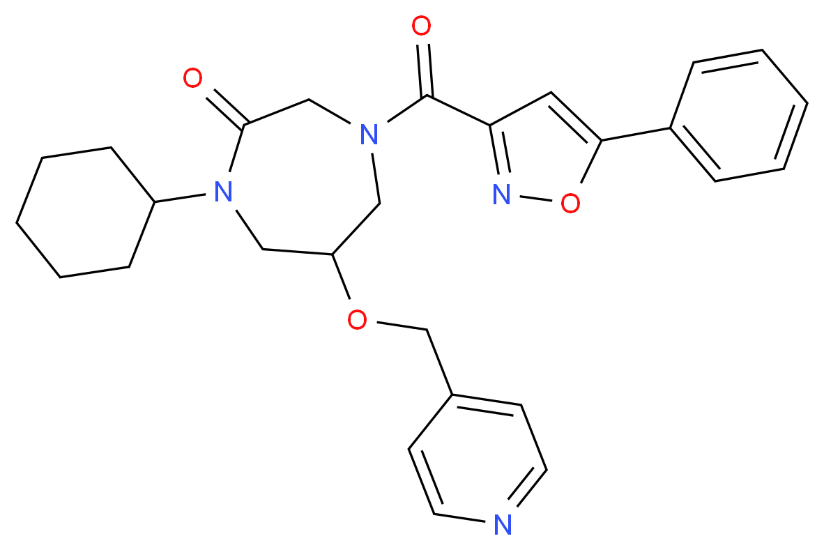 1-cyclohexyl-4-[(5-phenyl-3-isoxazolyl)carbonyl]-6-(4-pyridinylmethoxy)-1,4-diazepan-2-one_Molecular_structure_CAS_)