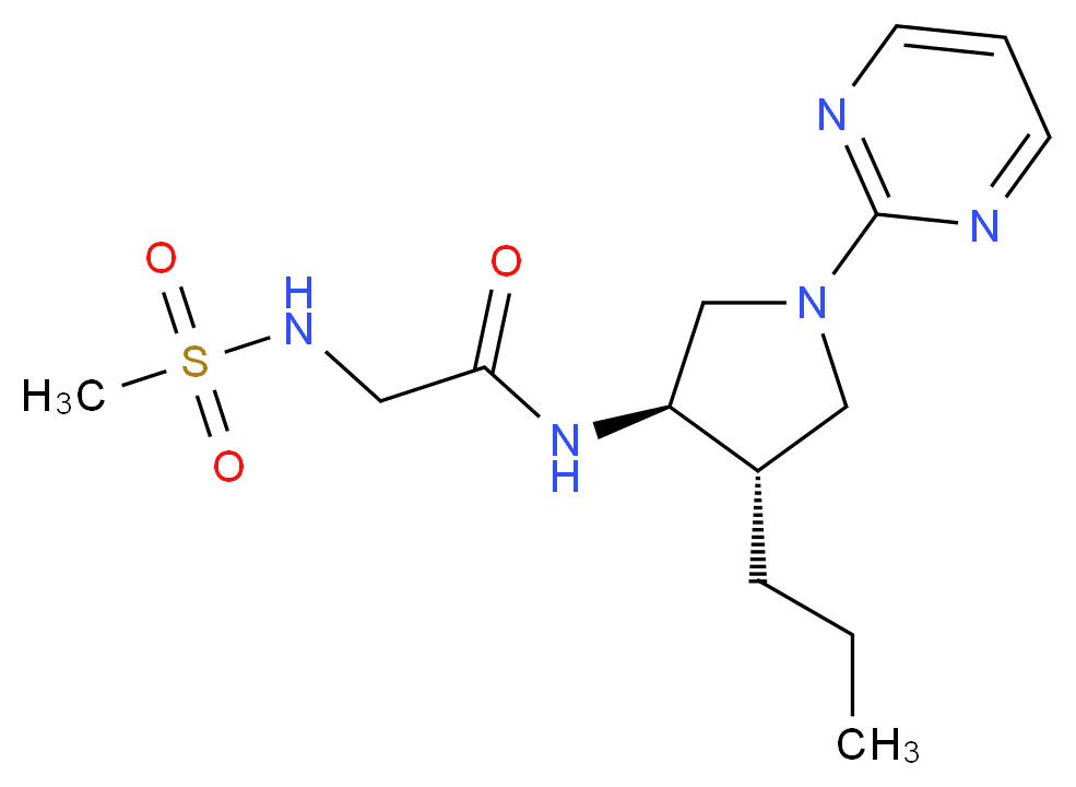 N~2~-(methylsulfonyl)-N~1~-[(3R*,4S*)-4-propyl-1-(2-pyrimidinyl)-3-pyrrolidinyl]glycinamide_Molecular_structure_CAS_)