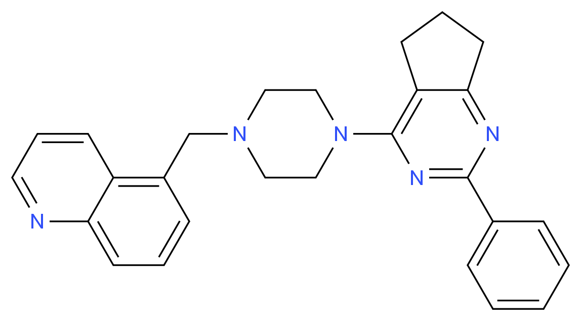 5-{[4-(2-phenyl-6,7-dihydro-5H-cyclopenta[d]pyrimidin-4-yl)-1-piperazinyl]methyl}quinoline_Molecular_structure_CAS_)