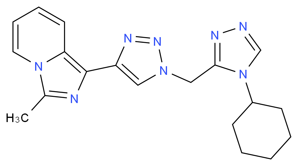 1-{1-[(4-cyclohexyl-4H-1,2,4-triazol-3-yl)methyl]-1H-1,2,3-triazol-4-yl}-3-methylimidazo[1,5-a]pyridine_Molecular_structure_CAS_)