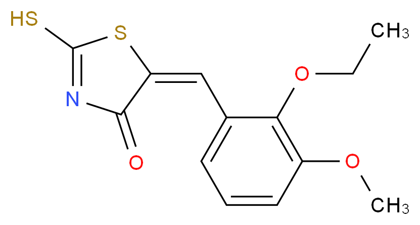 (5E)-5-(2-Ethoxy-3-methoxybenzylidene)-2-mercapto-1,3-thiazol-4(5H)-one_Molecular_structure_CAS_669747-24-4)