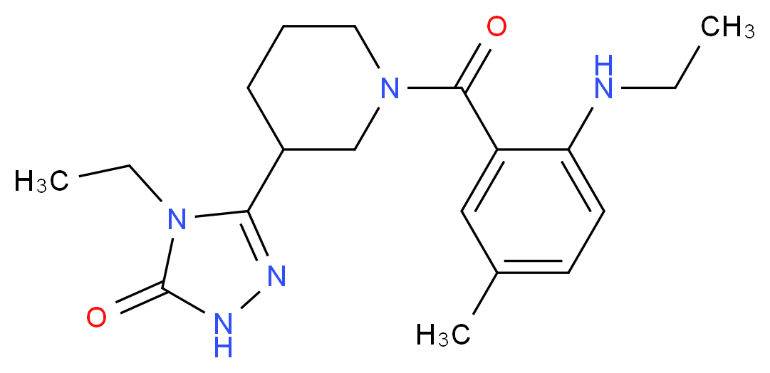 4-ethyl-5-{1-[2-(ethylamino)-5-methylbenzoyl]piperidin-3-yl}-2,4-dihydro-3H-1,2,4-triazol-3-one_Molecular_structure_CAS_)