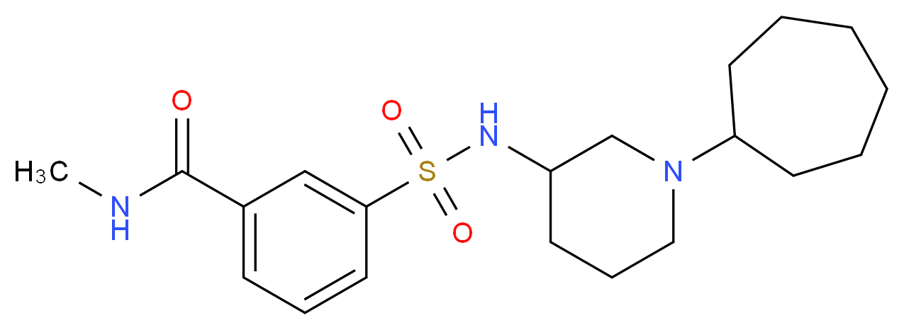 3-{[(1-cycloheptyl-3-piperidinyl)amino]sulfonyl}-N-methylbenzamide_Molecular_structure_CAS_)