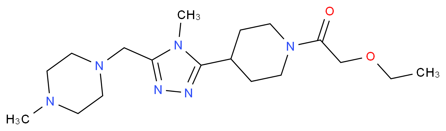1-({5-[1-(ethoxyacetyl)piperidin-4-yl]-4-methyl-4H-1,2,4-triazol-3-yl}methyl)-4-methylpiperazine_Molecular_structure_CAS_)