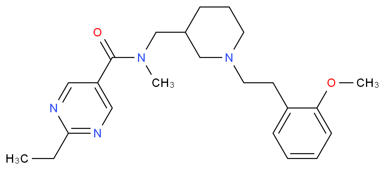 2-ethyl-N-({1-[2-(2-methoxyphenyl)ethyl]piperidin-3-yl}methyl)-N-methylpyrimidine-5-carboxamide_Molecular_structure_CAS_)
