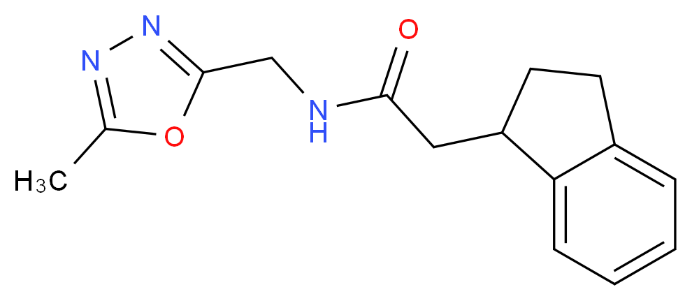 2-(2,3-dihydro-1H-inden-1-yl)-N-[(5-methyl-1,3,4-oxadiazol-2-yl)methyl]acetamide_Molecular_structure_CAS_)