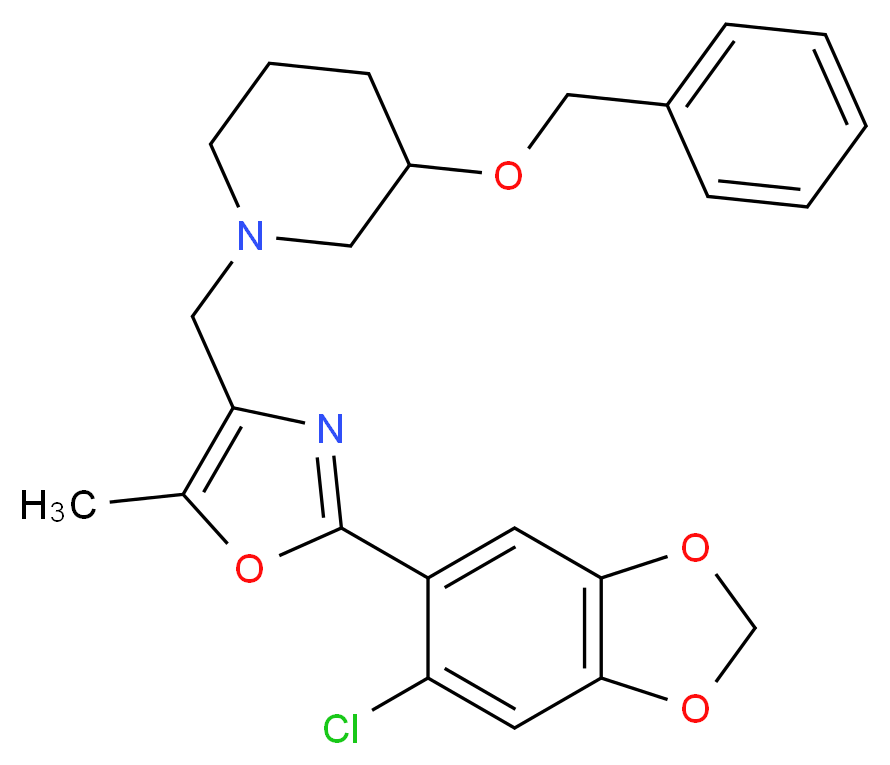 3-(benzyloxy)-1-{[2-(6-chloro-1,3-benzodioxol-5-yl)-5-methyl-1,3-oxazol-4-yl]methyl}piperidine_Molecular_structure_CAS_)