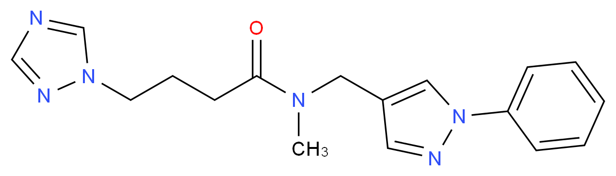 N-methyl-N-[(1-phenyl-1H-pyrazol-4-yl)methyl]-4-(1H-1,2,4-triazol-1-yl)butanamide_Molecular_structure_CAS_)