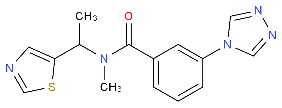 N-methyl-N-[1-(1,3-thiazol-5-yl)ethyl]-3-(4H-1,2,4-triazol-4-yl)benzamide_Molecular_structure_CAS_)