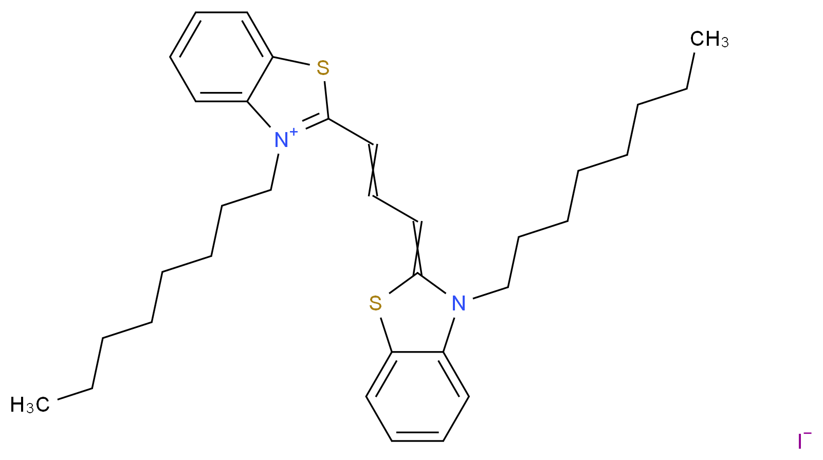 3,3′-Dioctylthiacarbocyanine iodide_Molecular_structure_CAS_53213-89-1)