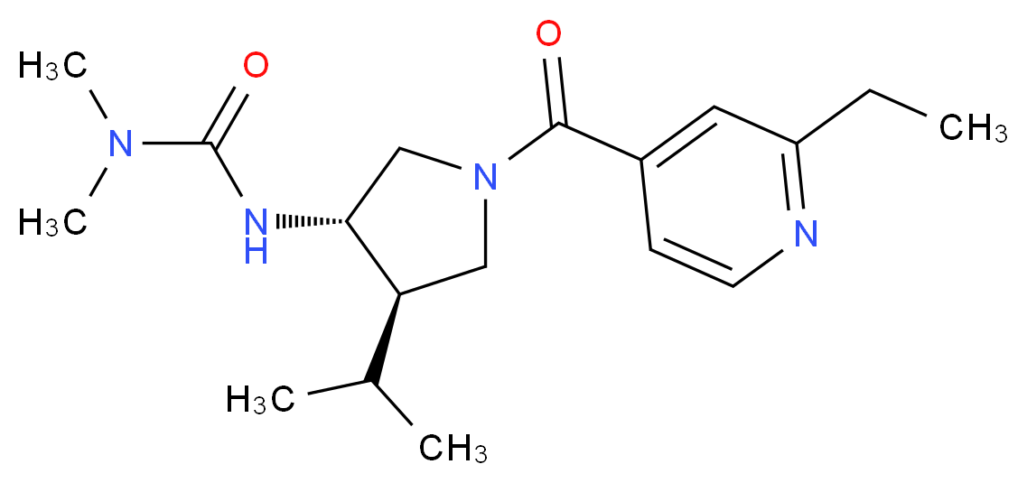 N'-[(3S*,4R*)-1-(2-ethylisonicotinoyl)-4-isopropyl-3-pyrrolidinyl]-N,N-dimethylurea_Molecular_structure_CAS_)