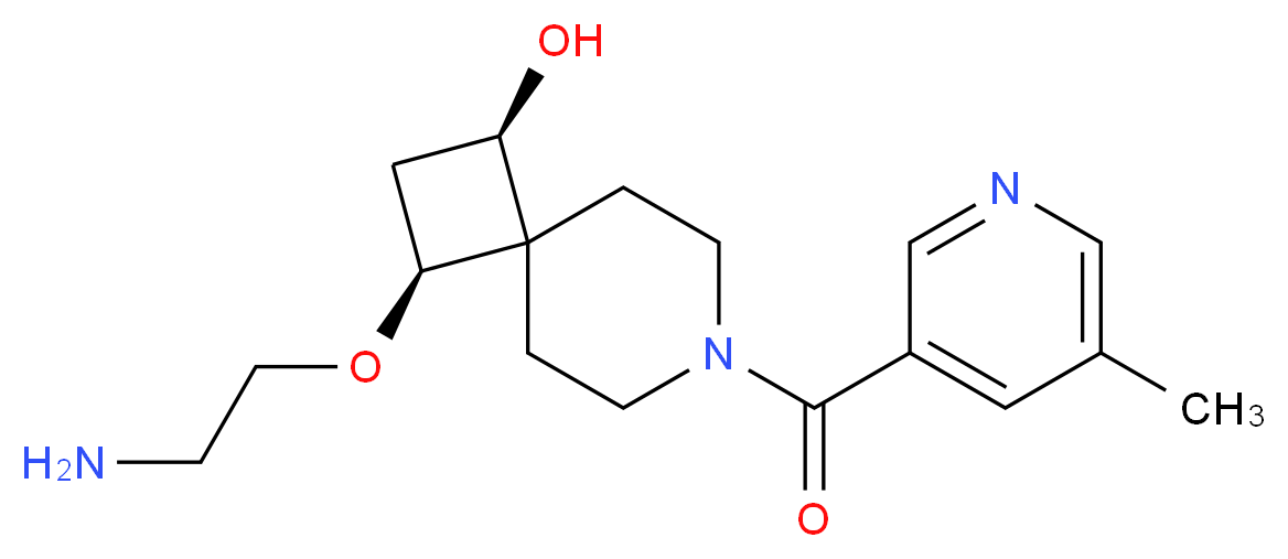 (1R*,3S*)-3-(2-aminoethoxy)-7-[(5-methyl-3-pyridinyl)carbonyl]-7-azaspiro[3.5]nonan-1-ol_Molecular_structure_CAS_)
