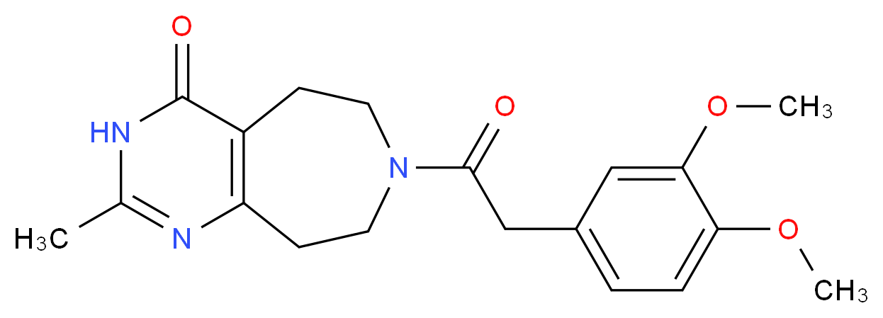 7-[(3,4-dimethoxyphenyl)acetyl]-2-methyl-3,5,6,7,8,9-hexahydro-4H-pyrimido[4,5-d]azepin-4-one_Molecular_structure_CAS_)