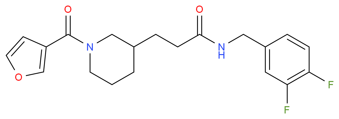 N-(3,4-difluorobenzyl)-3-[1-(3-furoyl)-3-piperidinyl]propanamide_Molecular_structure_CAS_)